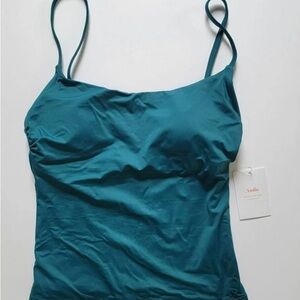 Andie Swim Longline Swim Top Azur Blue